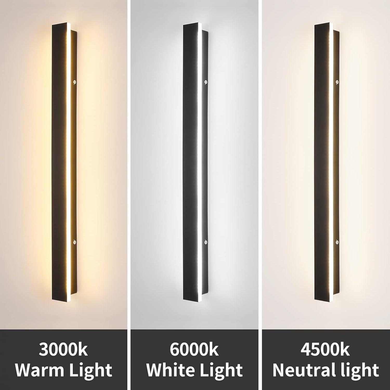 Mikeru 80cm LED Outdoor Wall Light – IP65 Rainproof 3-Color Modern Sconce