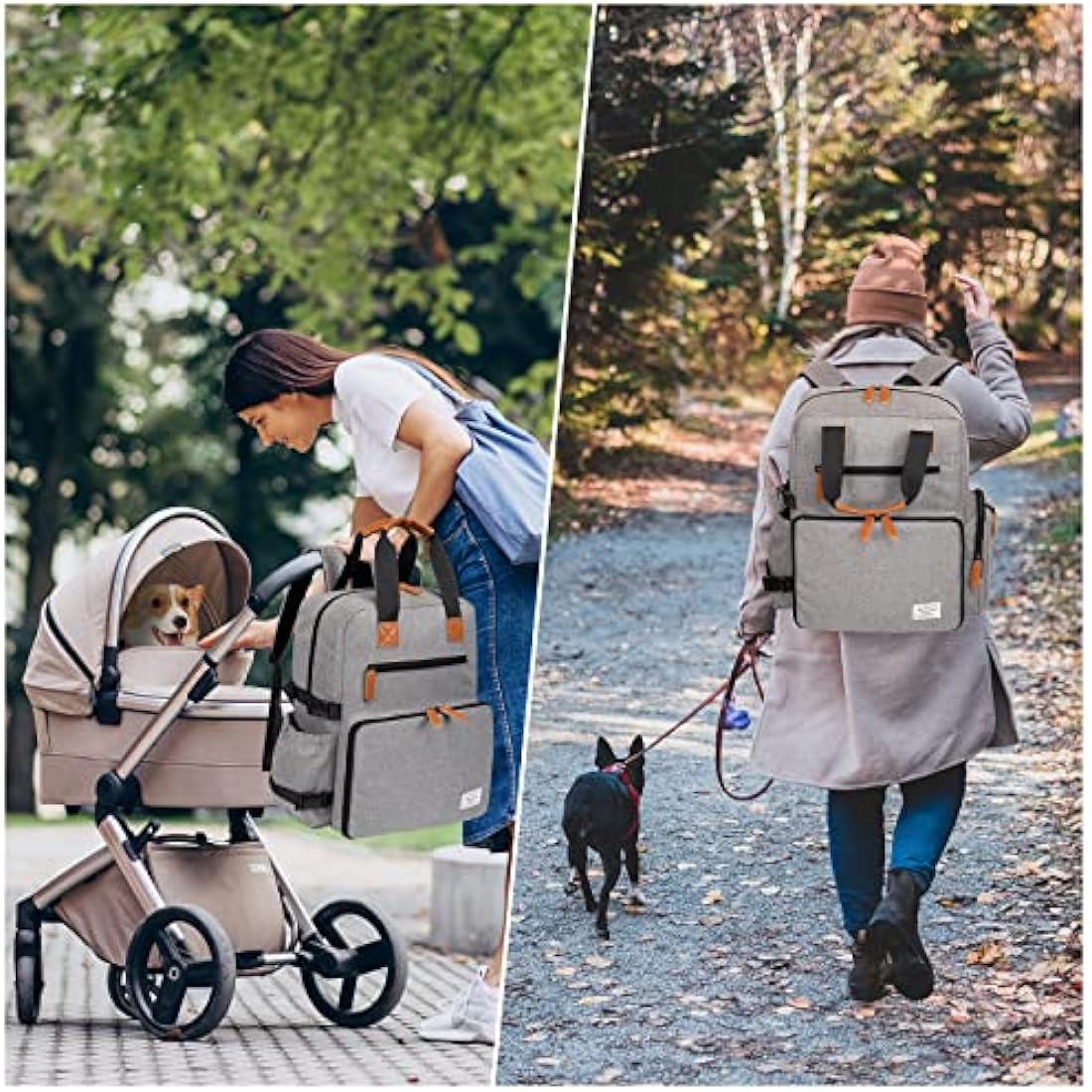 Modoker Dog Travel Bag – Airline Approved Pet Backpack Kit with Bowls, Grey