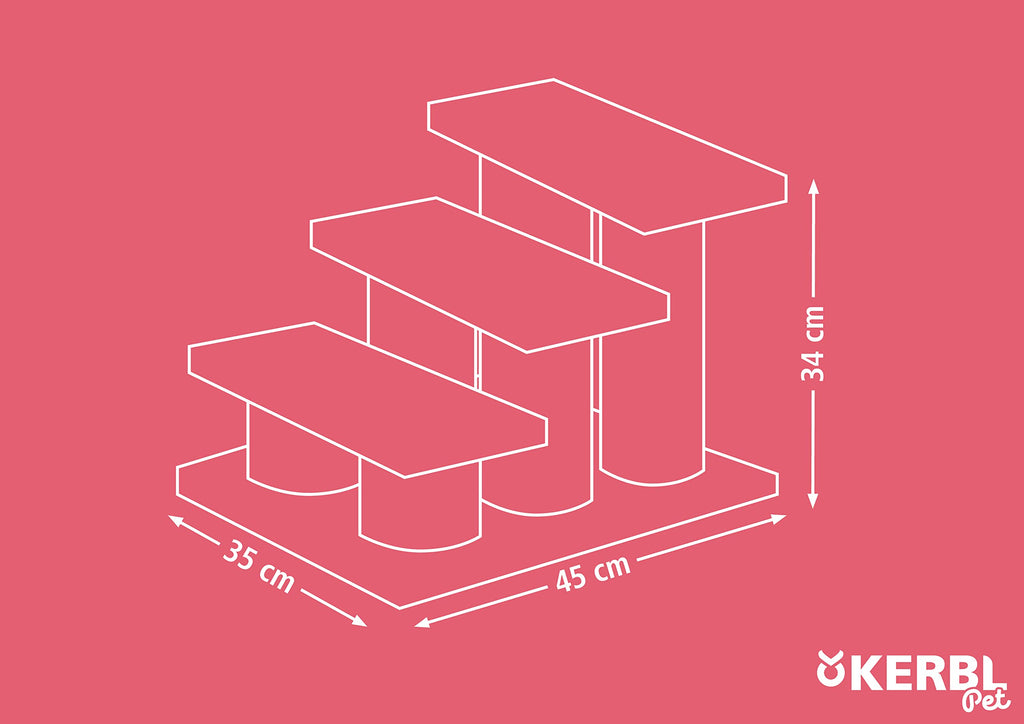 Kerbl Easy Climb Non-Slip Pet Steps for Dogs and Cats – 50kg Load