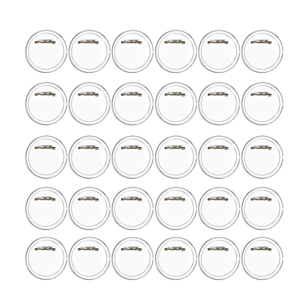 50Pcs Clear Button Badge Making Kit - 1.5 Inch Acrylic DIY Pins