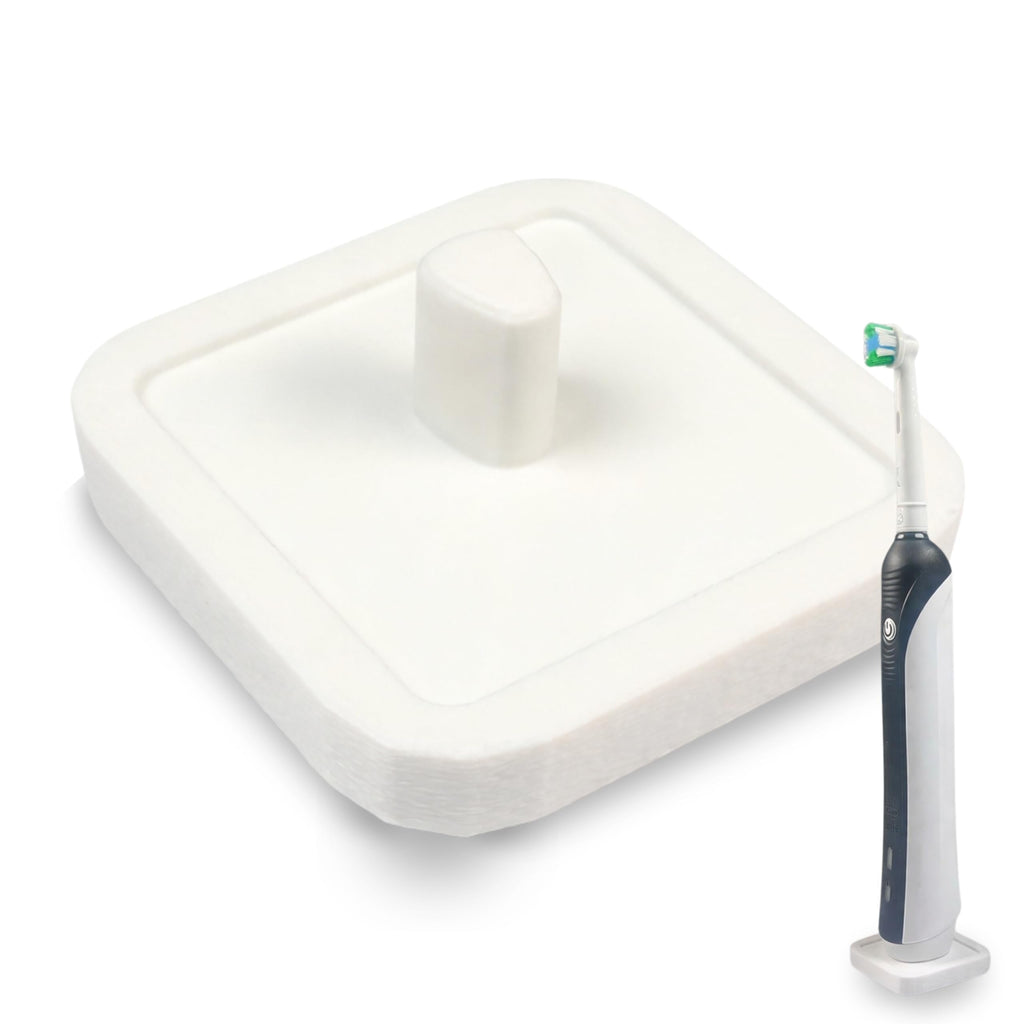 Electric Toothbrush Holder Stand Compatible with Oral-B – Single Matte Ivory White, Single