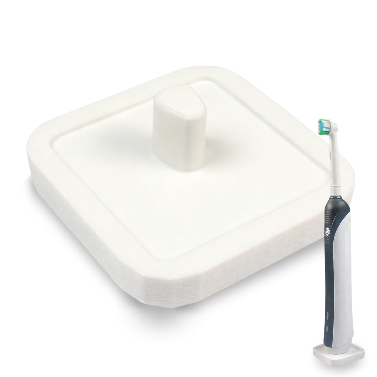 Electric Toothbrush Holder Stand Compatible with Oral-B – Single Matte Ivory White, Single