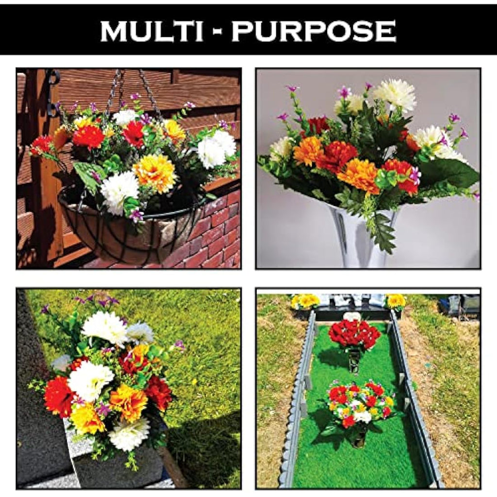 Bagari 41cm Artificial Flowers for Graves | UV Resistant Silk Bouquet