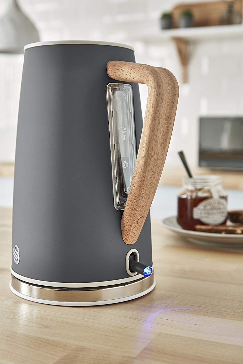 Swan Nordic 1.7L Electric Jug Kettle – Fast Boil, Matte Slate Grey