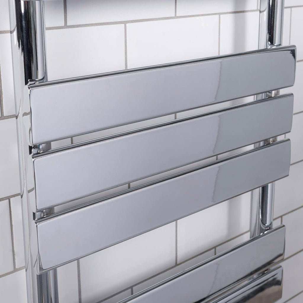 Warmehaus Flat Panel Heated Towel Rail Bathroom Radiator Chrome 1200x500mm