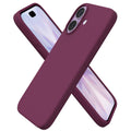 ORNARTO iPhone 17 Case - Slim Liquid Silicone Protective Cover, Wine Red