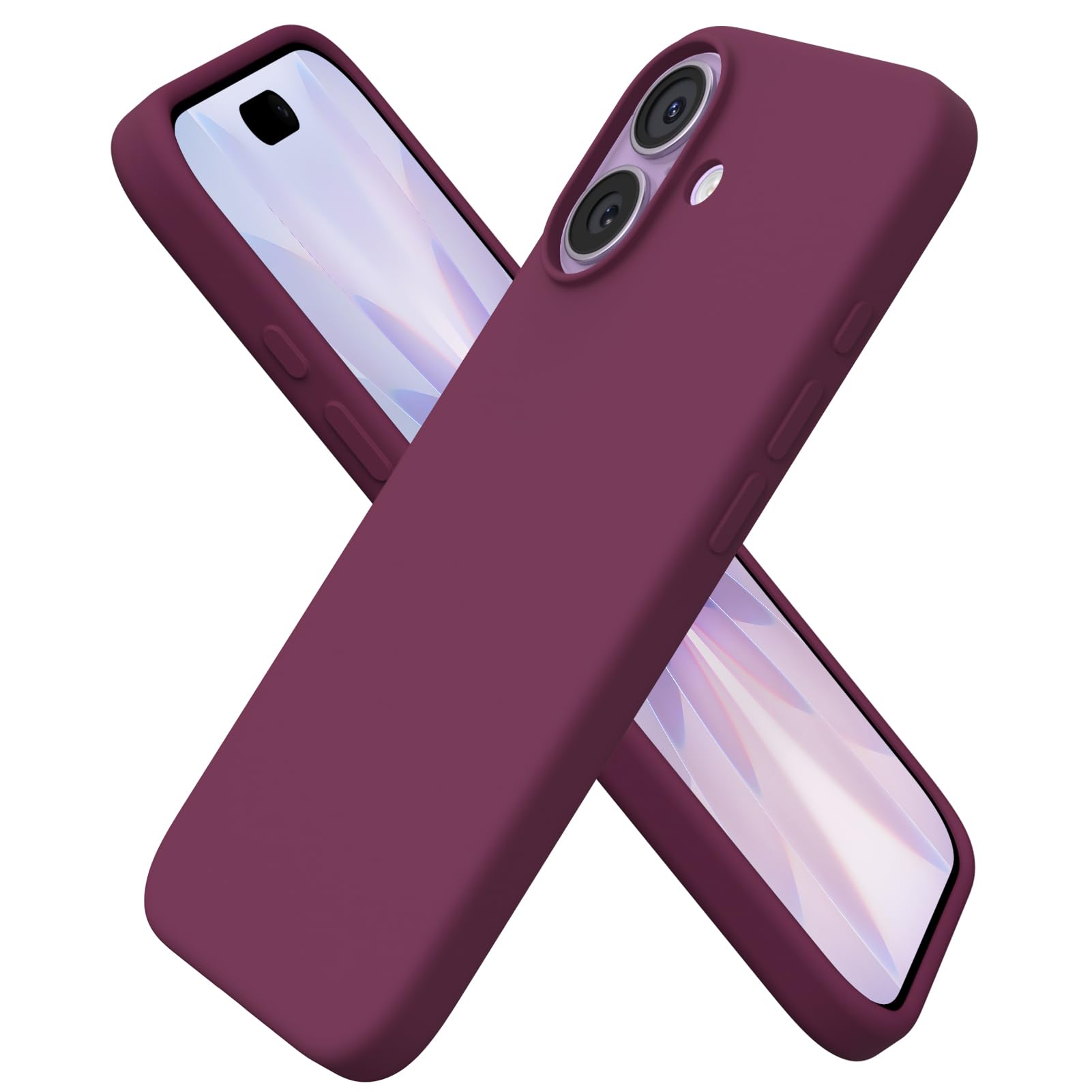 ORNARTO iPhone 17 Case - Slim Liquid Silicone Protective Cover, Wine Red