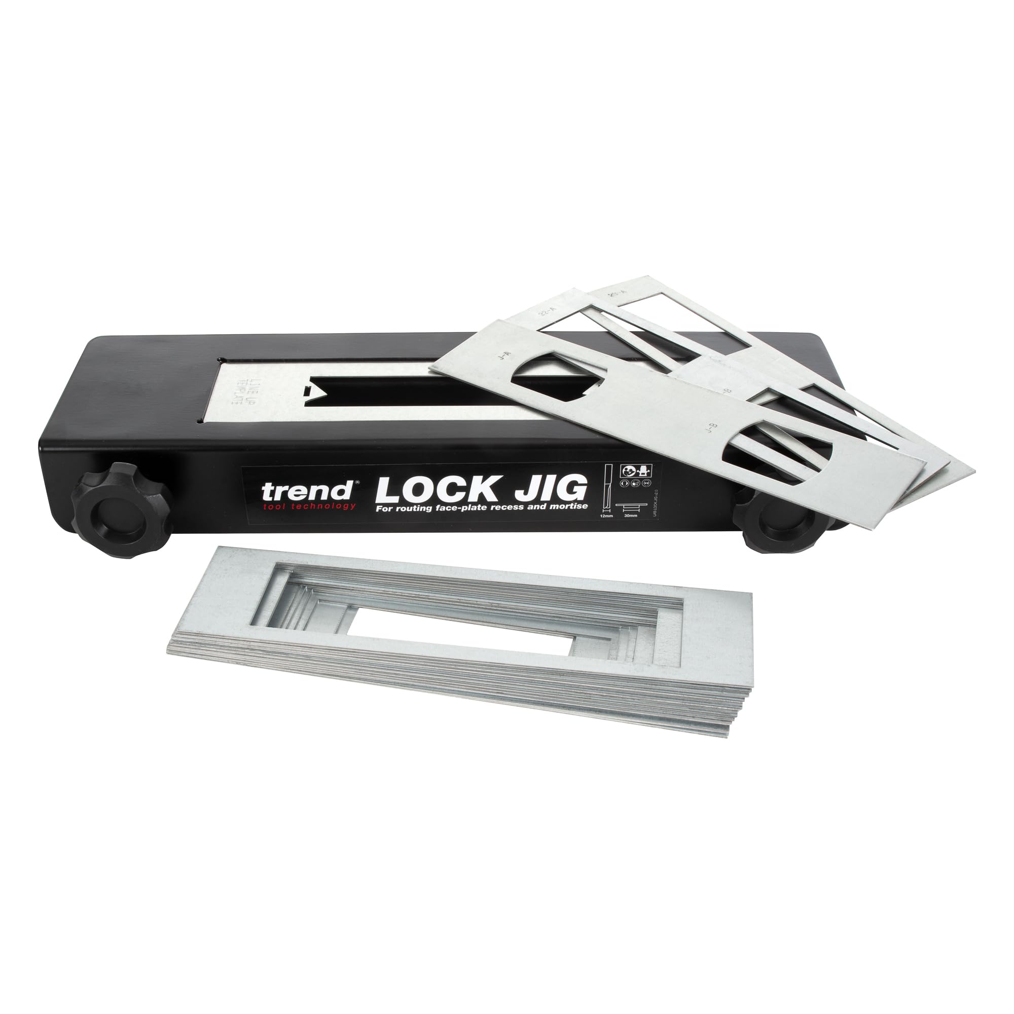 Trend Professional Lock Jig – Adjustable Door Mortise Kit with 20 Templates