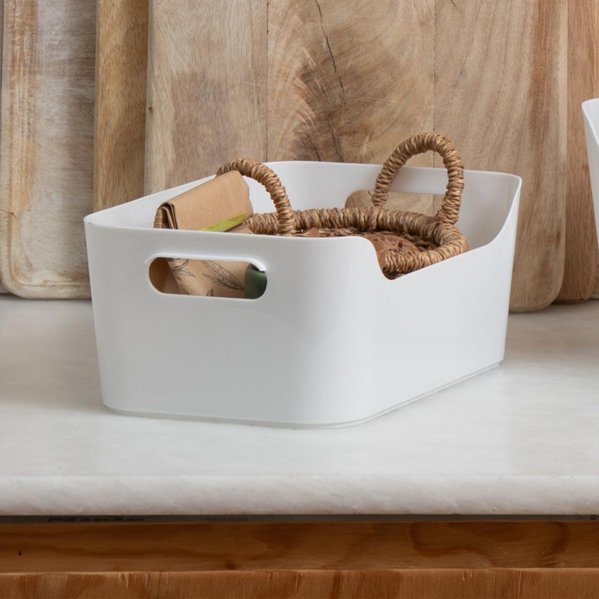 TATAY Storage Basket Integrated Carry Handles Minimalist Design - image 3