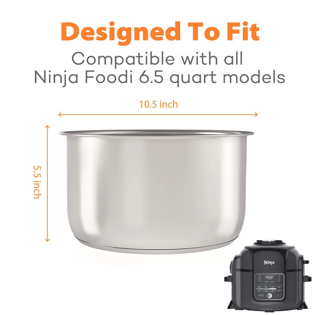 Sicheer 6.5 Qt Stainless Steel Inner Pot Replacement for Ninja Foodi
