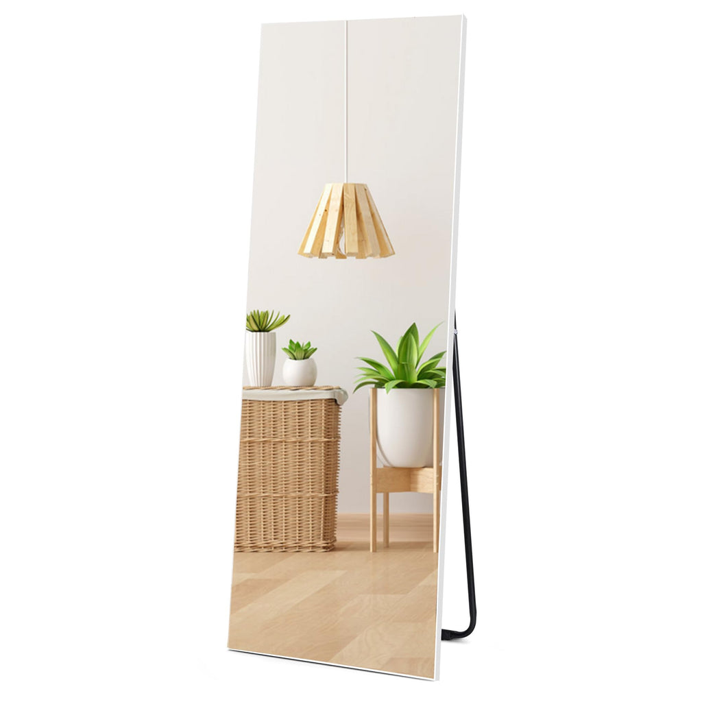 Hoikwo Full Length Mirror – 59x20" White Frame Standing & Wall Mirror