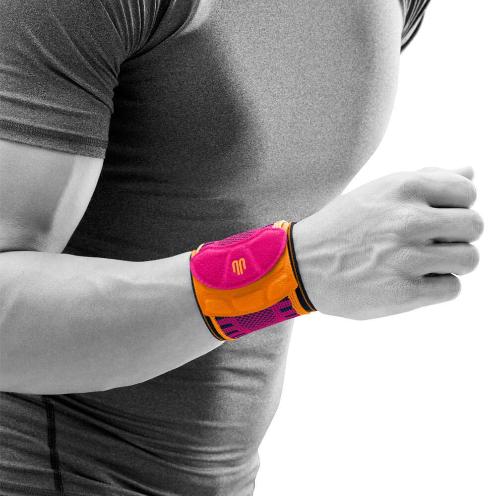 Bauerfeind Sports Wristband – Adjustable Compression Wrap, Pink, S/M