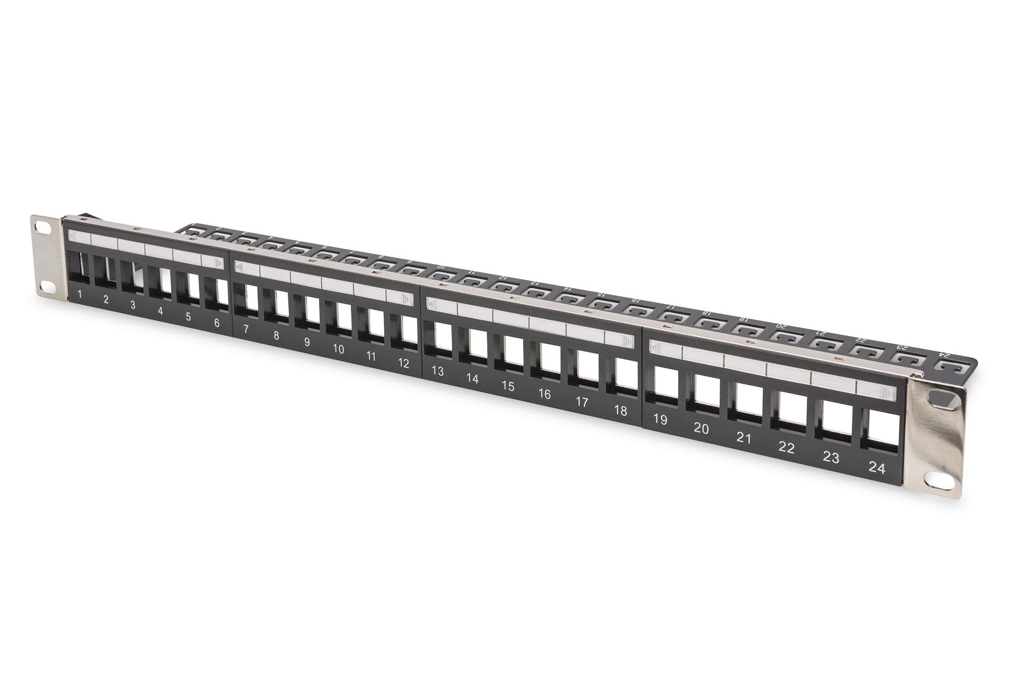 Digitus 24-Port Shielded Keystone Patch Panel - 19-Inch 1U Rack Mount