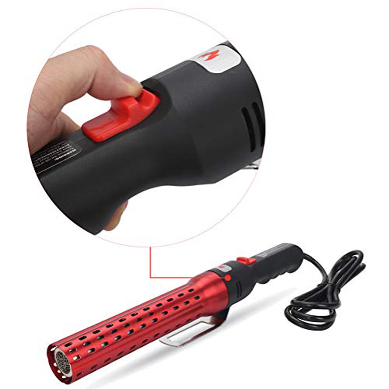 ipalmay Electric Charcoal Fire Starter – 2000W Fast BBQ Grill Lighter, Red