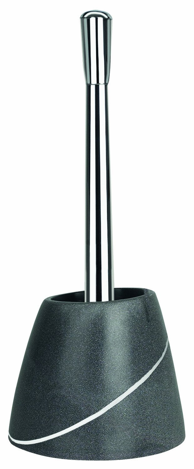 Spirella Etna Toilet Brush – Polyresin Stone Effect, Black & White