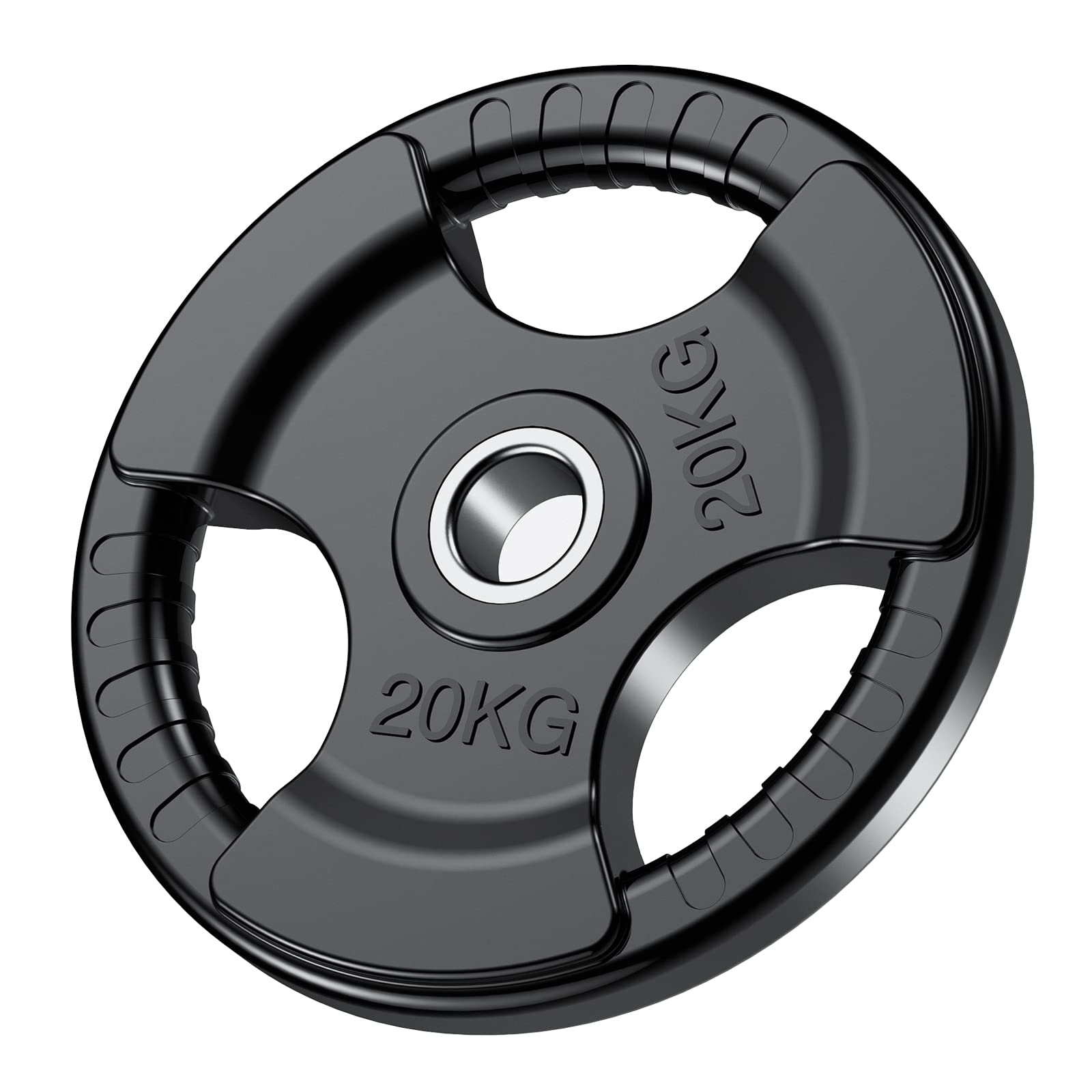 PhysKcal 20kg Olympic Weight Plate | Rubber Coated Tri-Grip Cast Iron