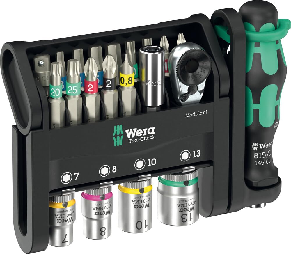Wera Tool-Check Modular 1 – 21-Piece Compact Ratchet and Bit Set