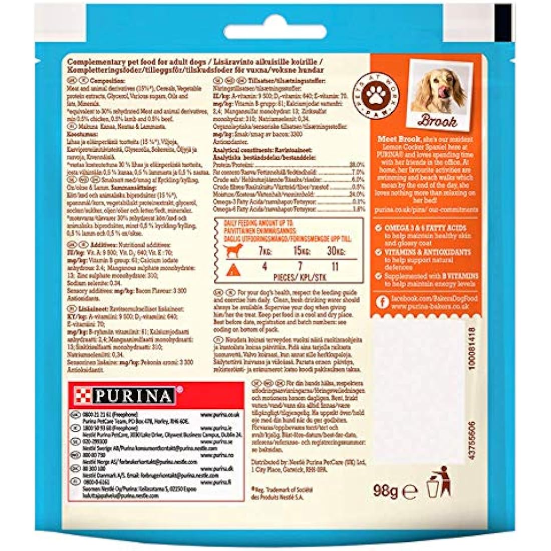 Bakers Allsorts Dog Treats – Chicken, Beef & Lamb Joint Chews (6x98g)