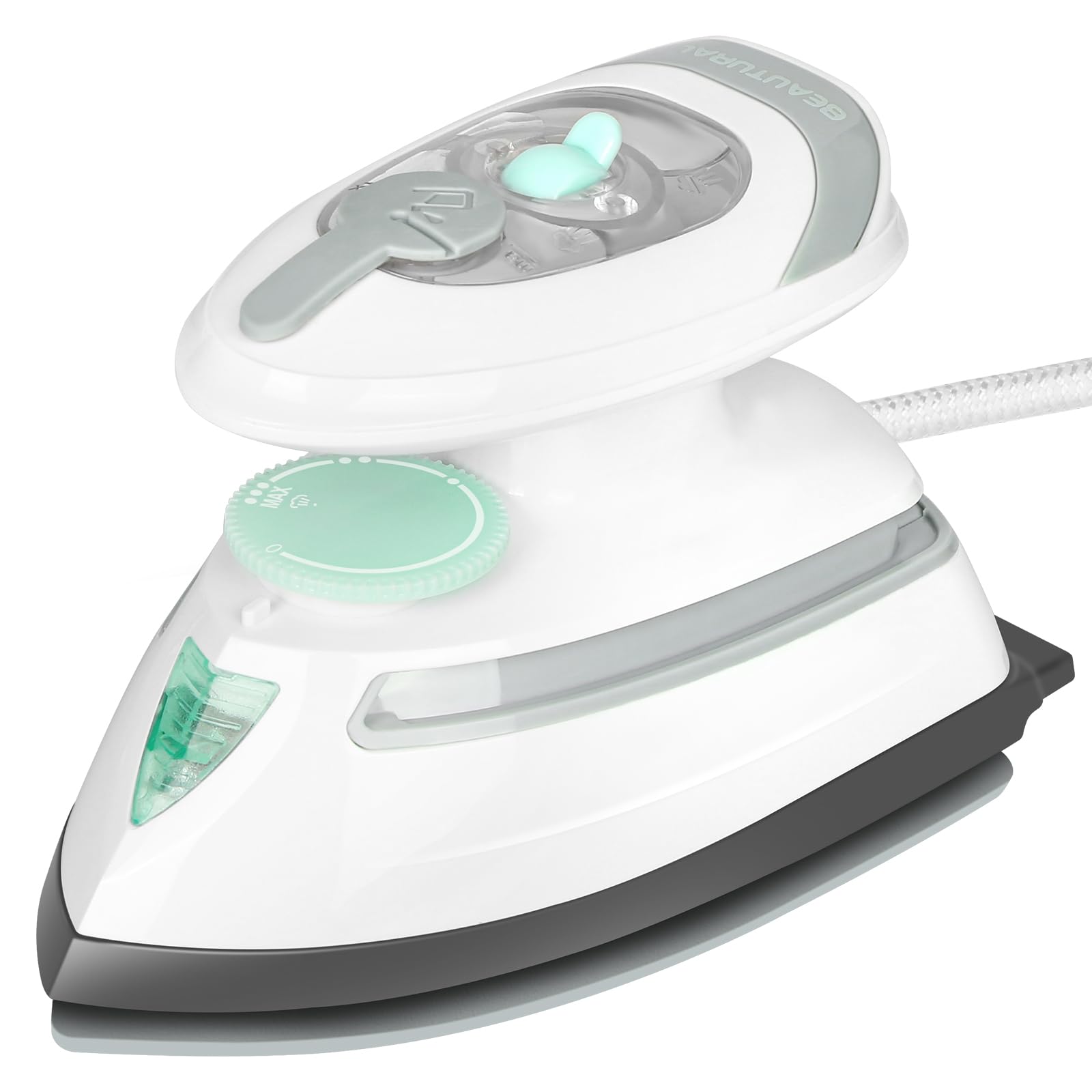 BEAUTURAL Mini Travel Steam Iron – Dual Voltage for Sewing & Quilting