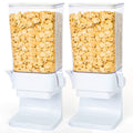 Lekesky Cereal Dispenser Countertop 2-Pack - Dry Food Storage (White)