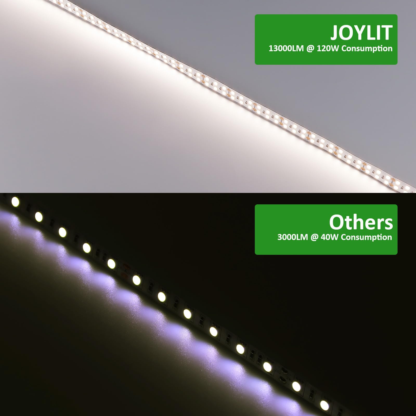 JOYLIT 24V LED Strip Lights | 4000K Natural White Dual Row 11200LM 5M