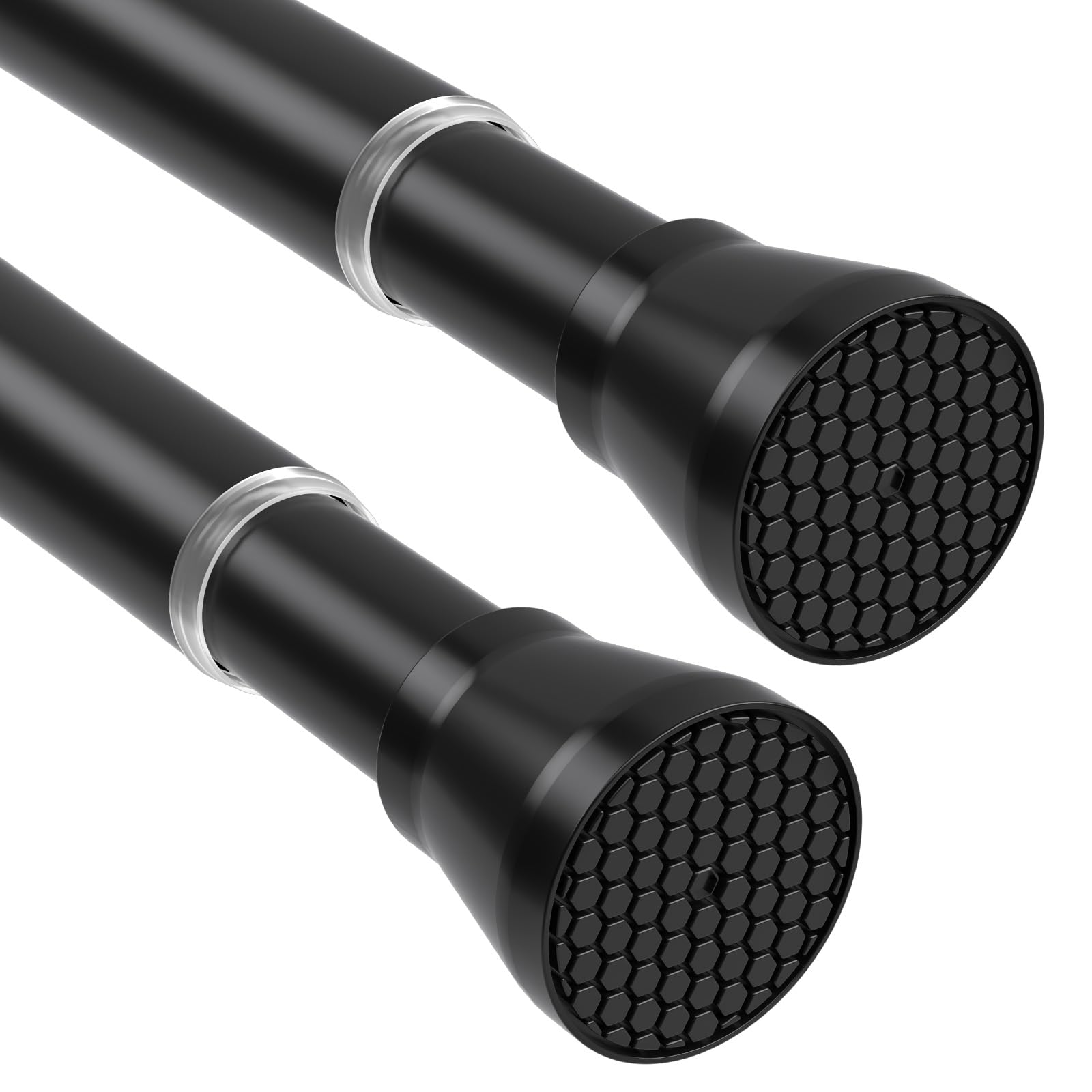 Black Extendable Shower Curtain Rods | 70-130cm 2-Pack
