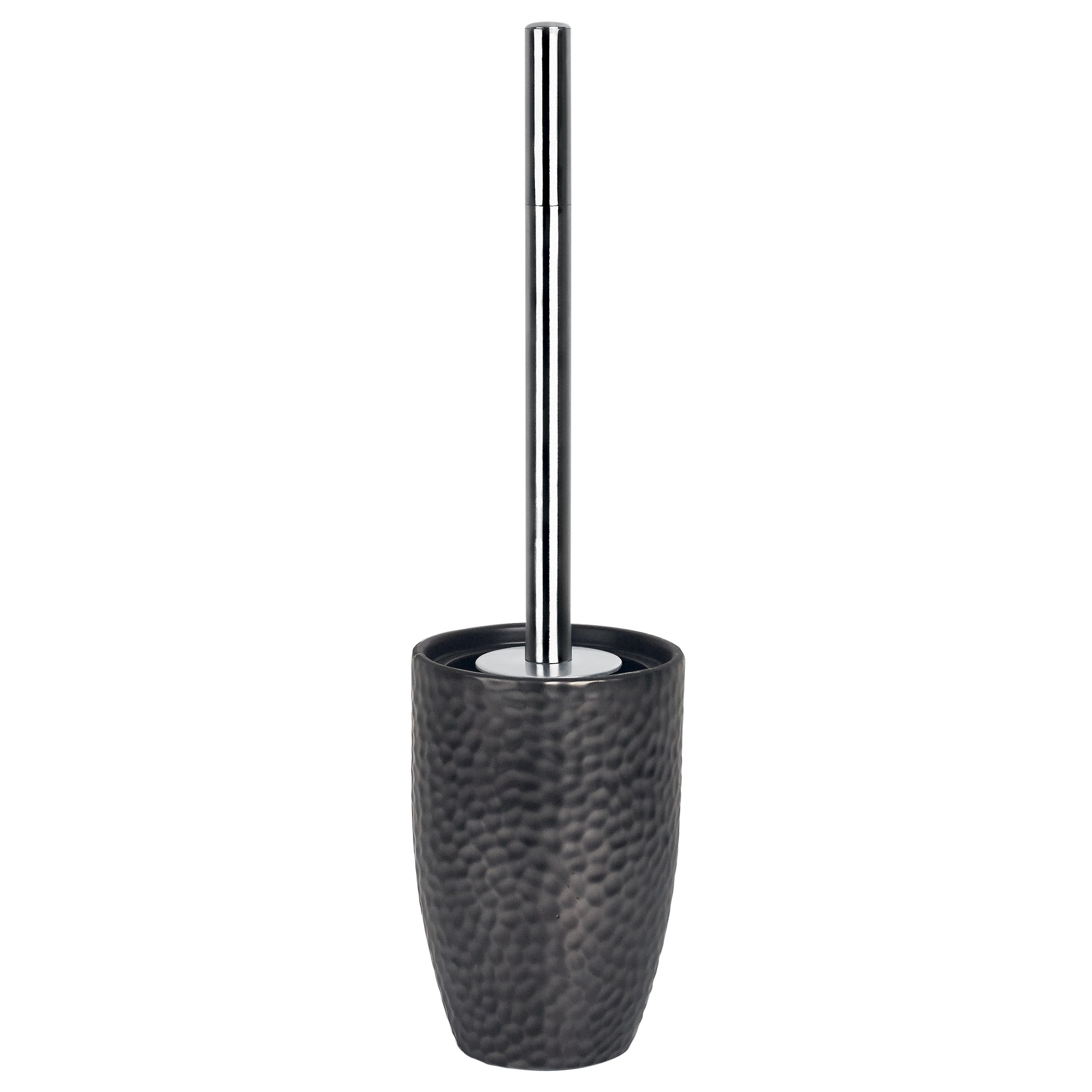 Spirella Darwin Toilet Brush | Hammered Stoneware Metallic Black