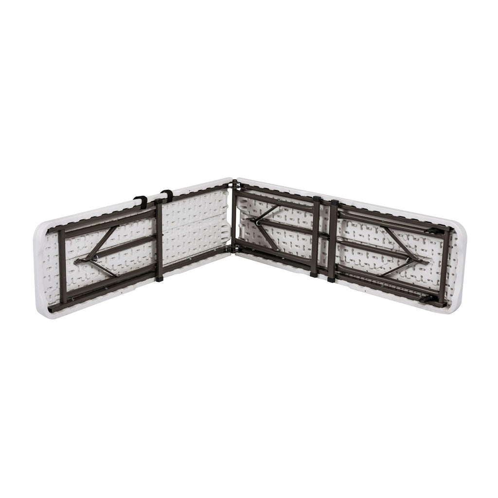 Home Source 6ft Folding Benches - Pair of Heavy Duty Portable White Seats