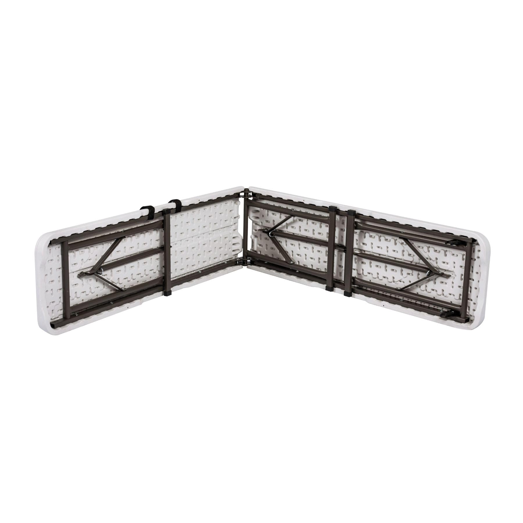 Home Source 6ft Folding Benches - Pair of Heavy Duty Portable White Seats