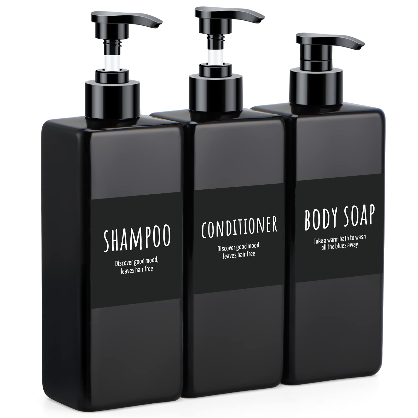 Segbeauty 3-Pack Refillable Shampoo and Conditioner Dispenser Bottles