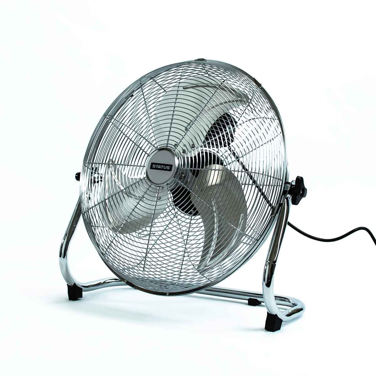 Status 18 Inch High Velocity Floor Fan | 3 Speed Portable Chrome Fan