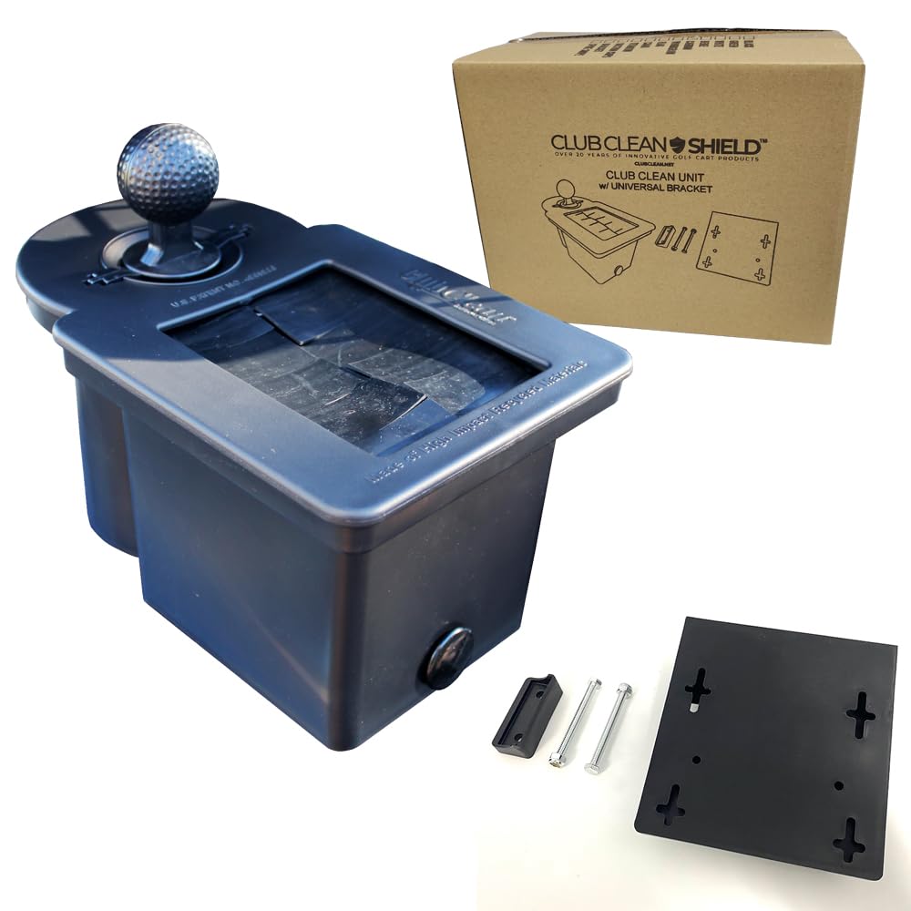 Club Clean Golf Ball and Club Cleaner with Universal Bracket – Black