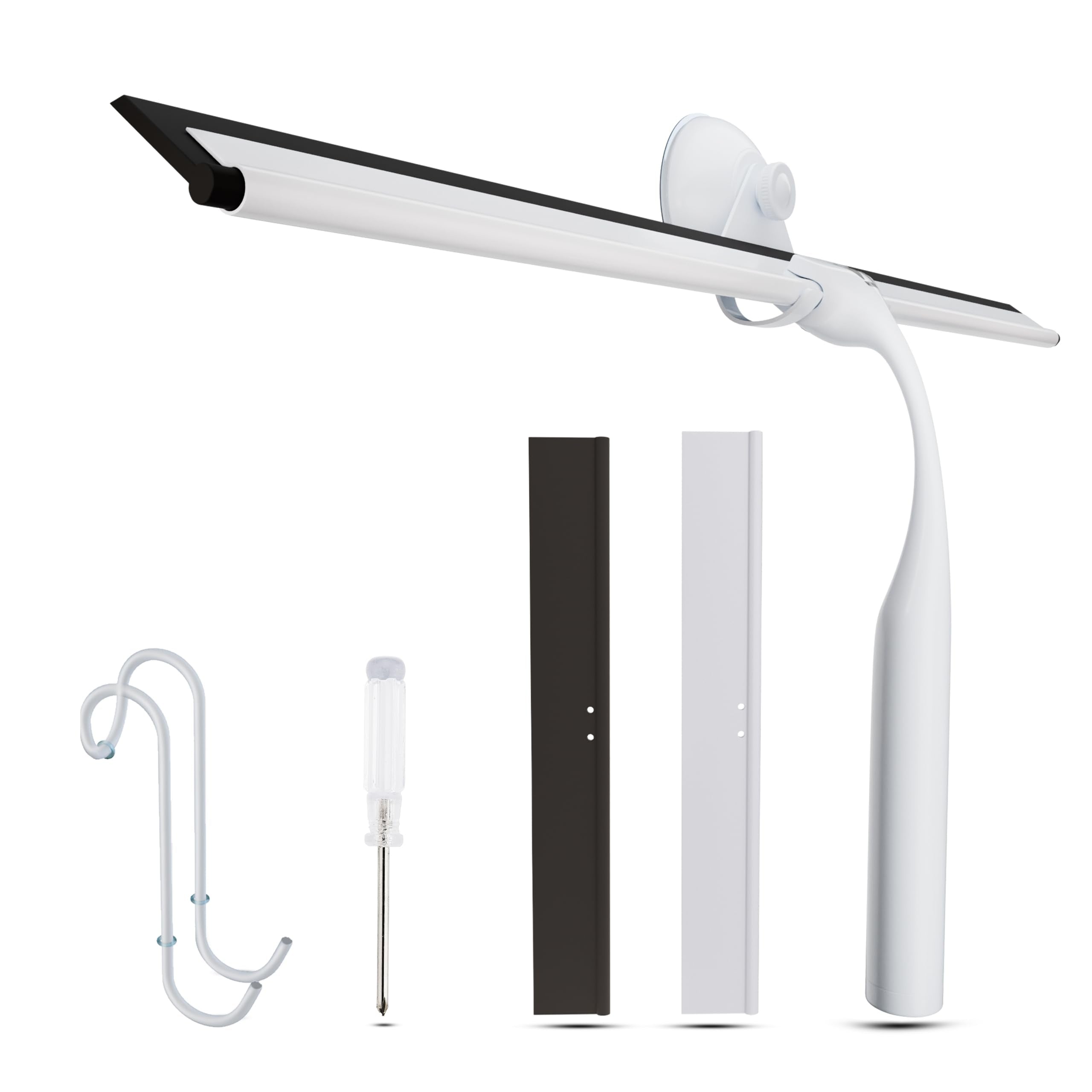 Wunset 35cm Shower Squeegee | 6-Piece White Stainless Steel Set