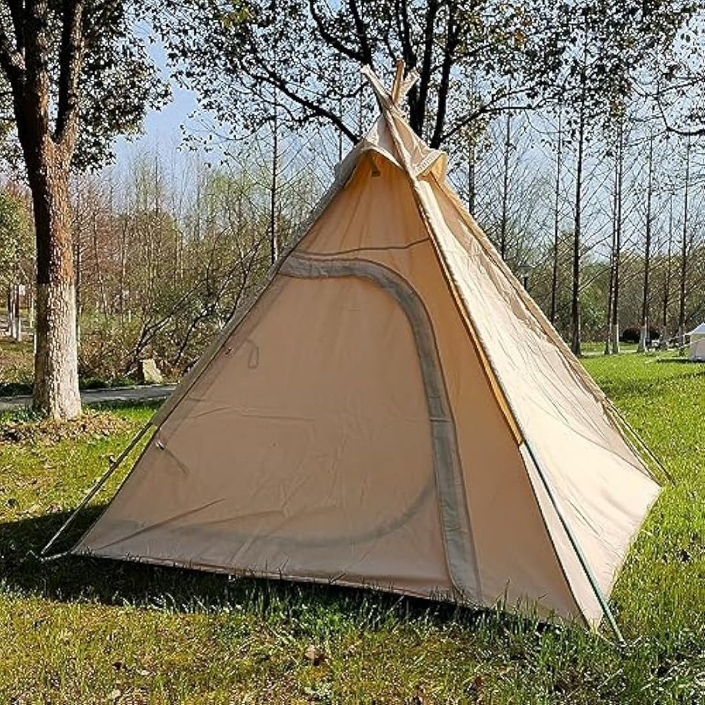 2-Person Cotton Canvas Pyramid Teepee Camping Tent