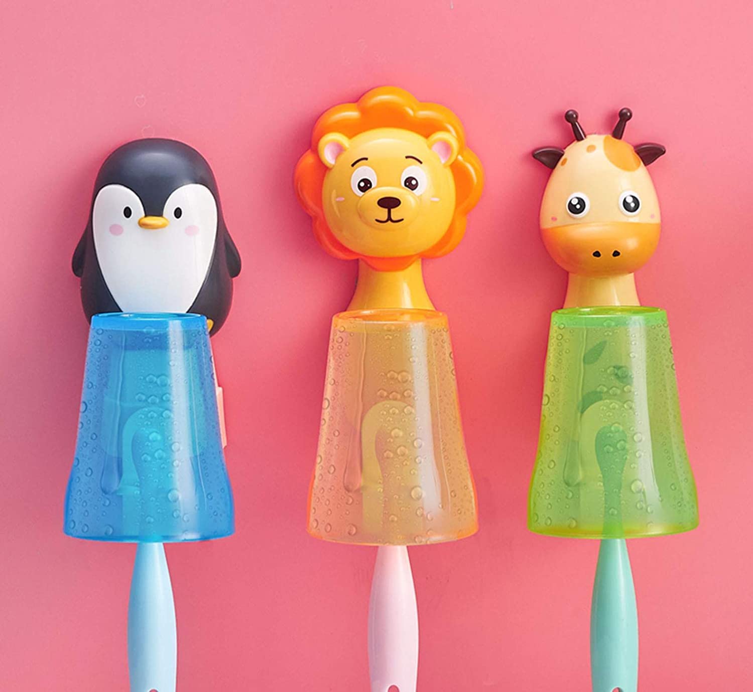 V-Ting Kids Animal Toothbrush Holder & Cup – Suction Wall Mount Tumbler