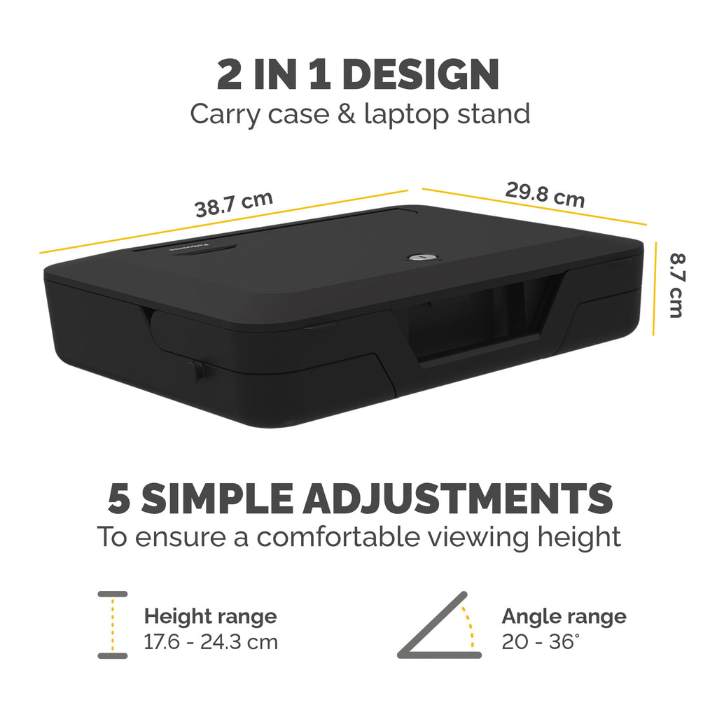 Fellowes Breyta 2-in-1 Laptop Stand & Carry Case | 5 Heights | Black