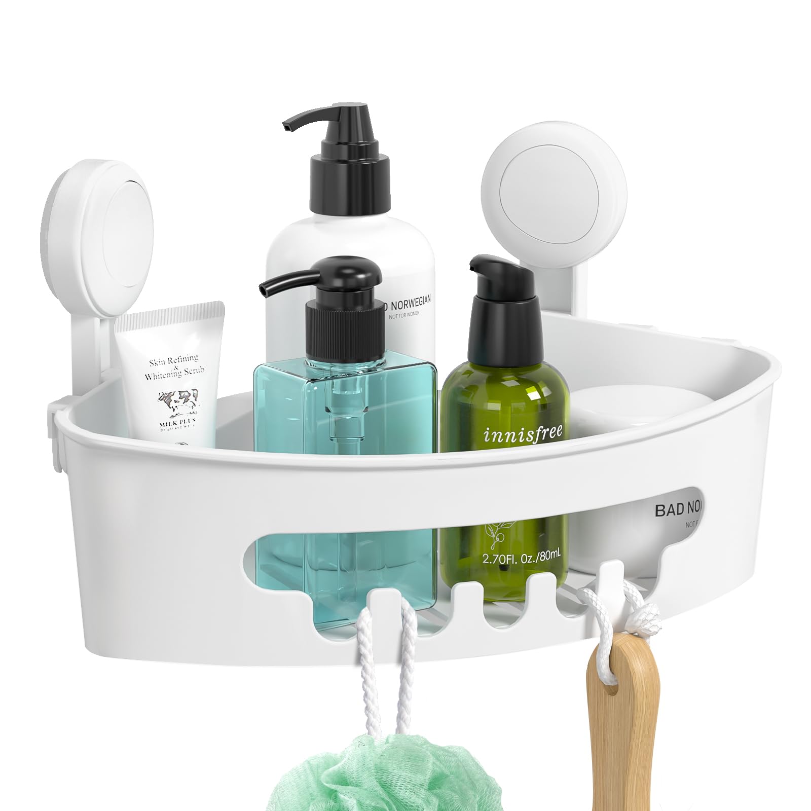 ilikable Corner Shower Caddy – Suction Cup No-Drill Storage Basket