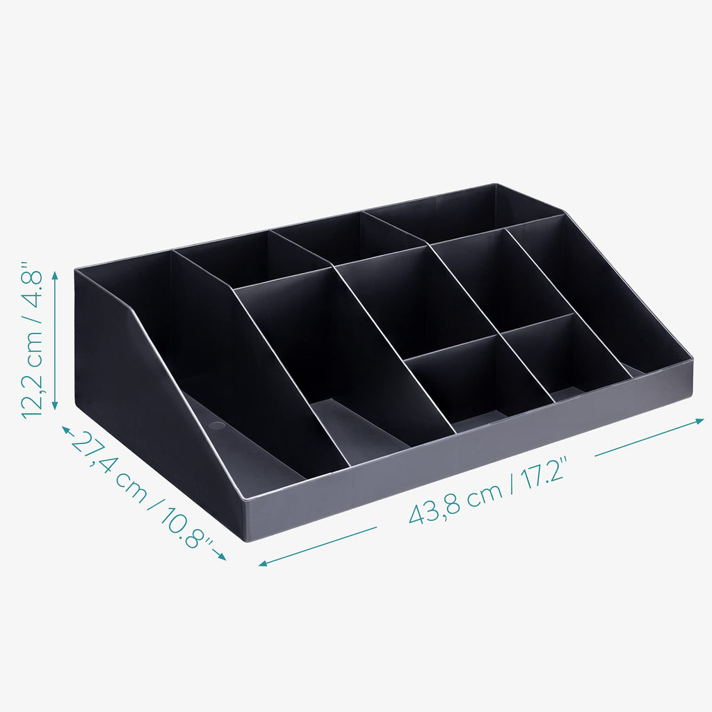 Navaris Coffee Station Organiser – 10 Compartment Tea & Condiment Caddy
