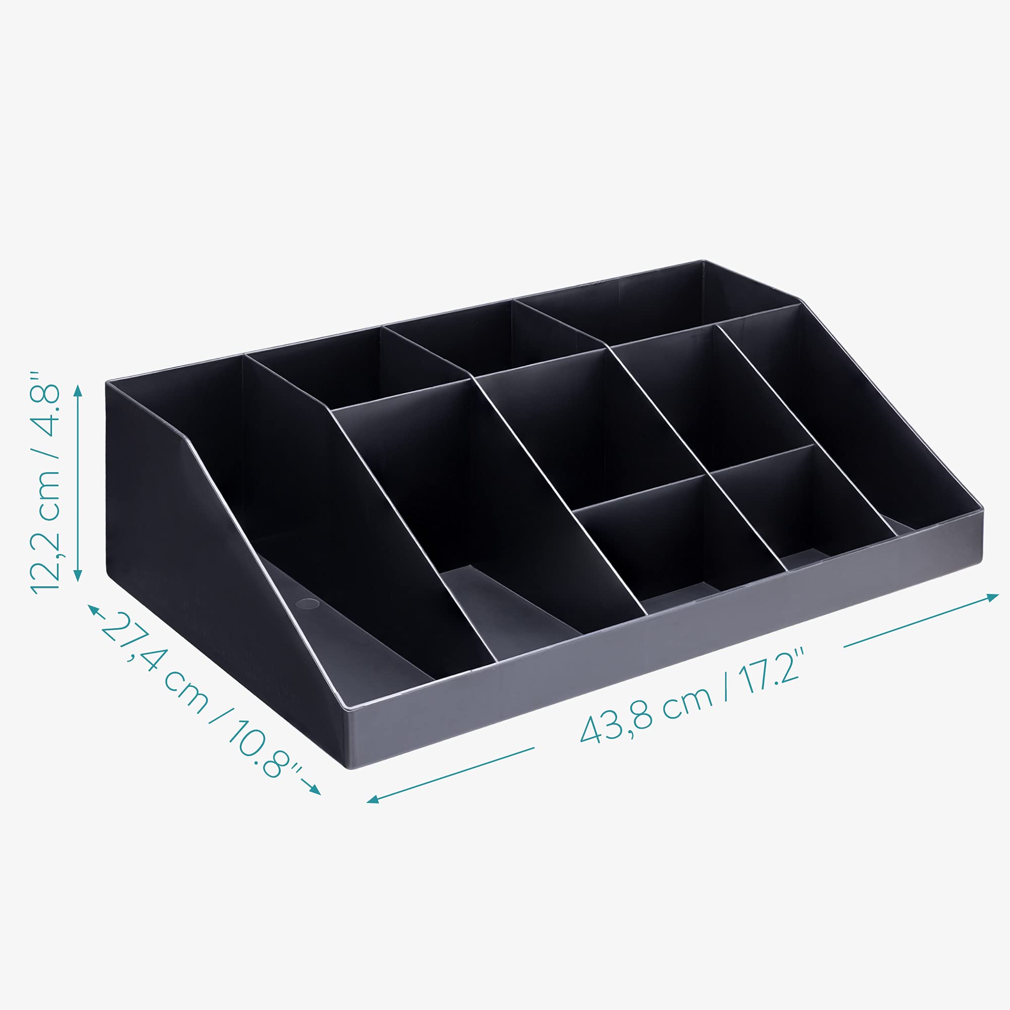 Navaris Coffee Station Organiser – 10 Compartment Tea & Condiment Caddy