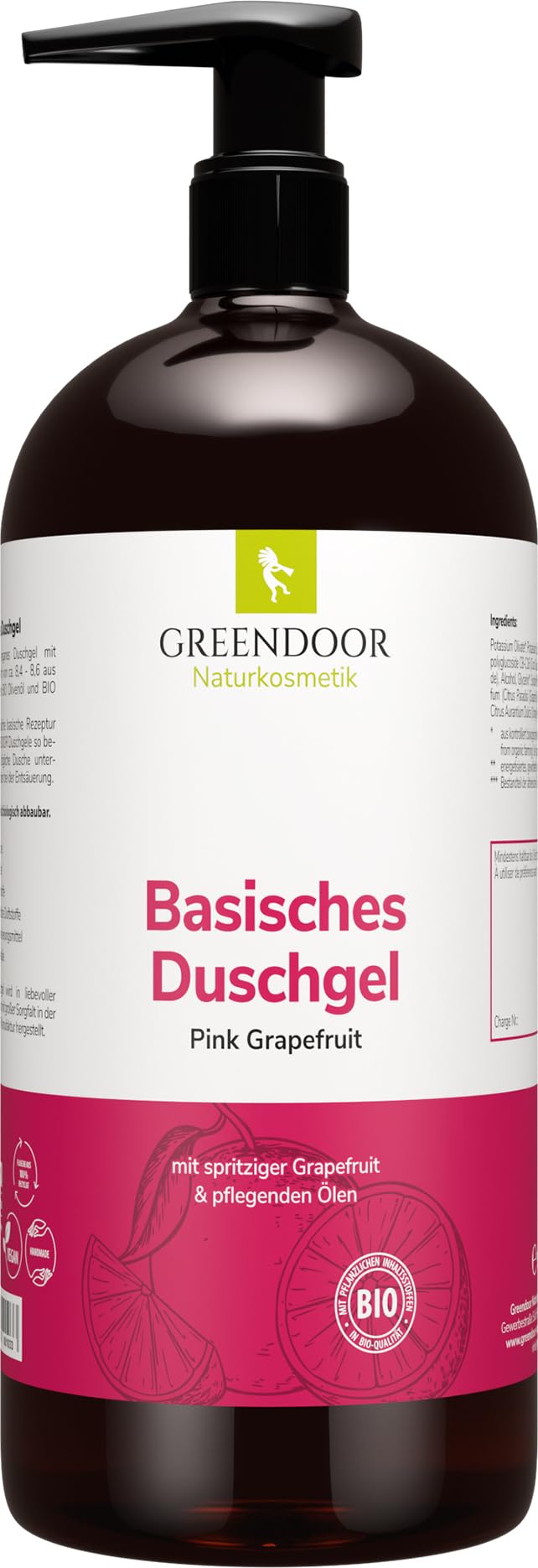 Greendoor Alkaline Shower Gel Pink Grapefruit – 100% Natural 500ml