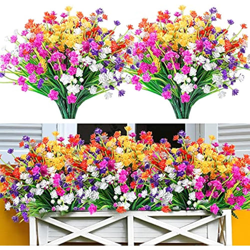 Jolof Store 10 Bundles Artificial Flowers – UV Resistant Faux Plants