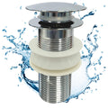 Chrome Basin Waste – Unslotted Click Clack Pop Up Brass Plug