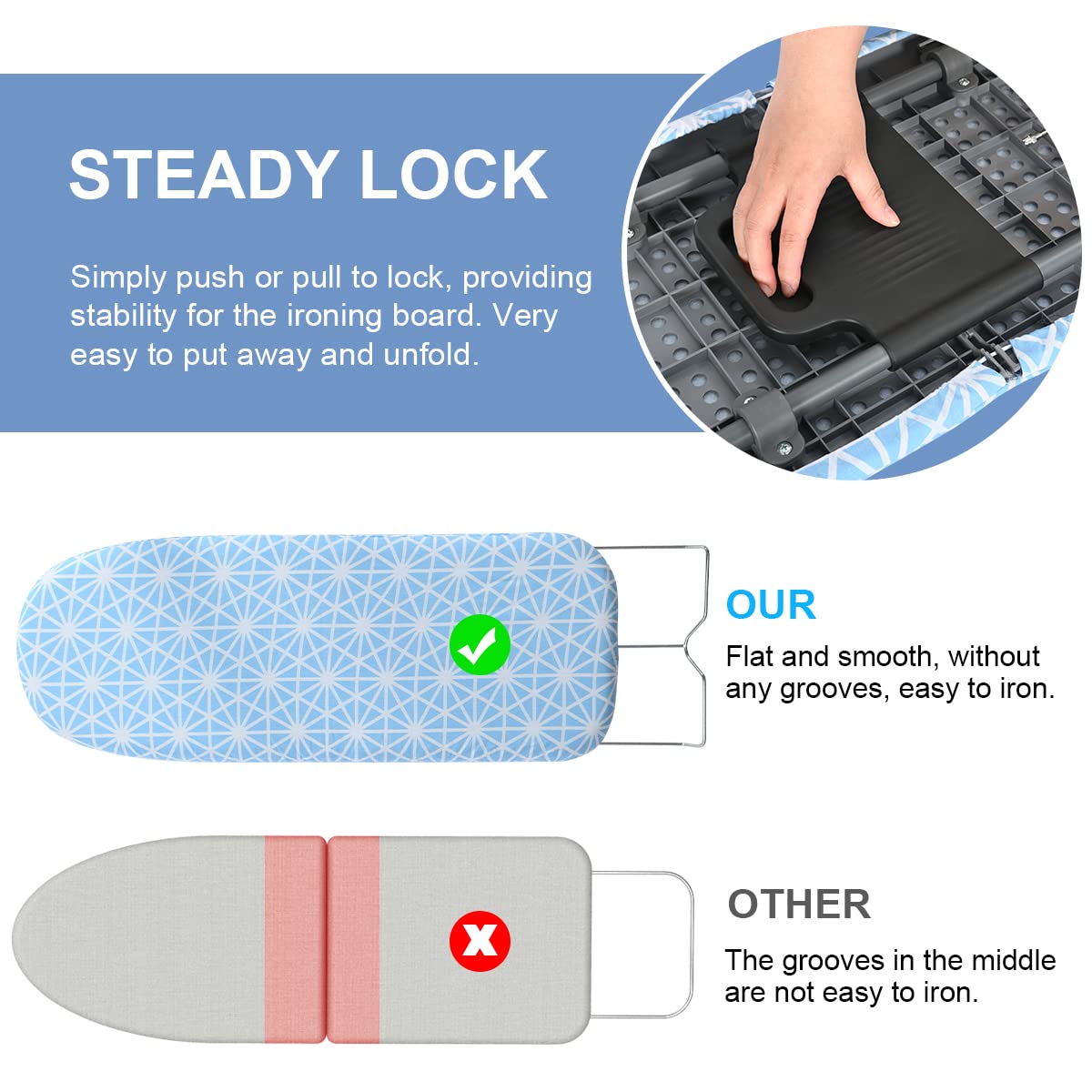 Johgee Tabletop Ironing Board – Foldable Compact Steam Iron Table with 2 Covers