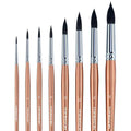 Transon Round Watercolor Paint Brushes | 8pc Goat Hair & Nylon Set