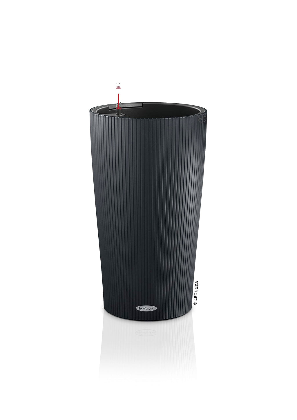Lechuza Cilindro Color 23 Self-Watering Planter | Slate Plastic Pot