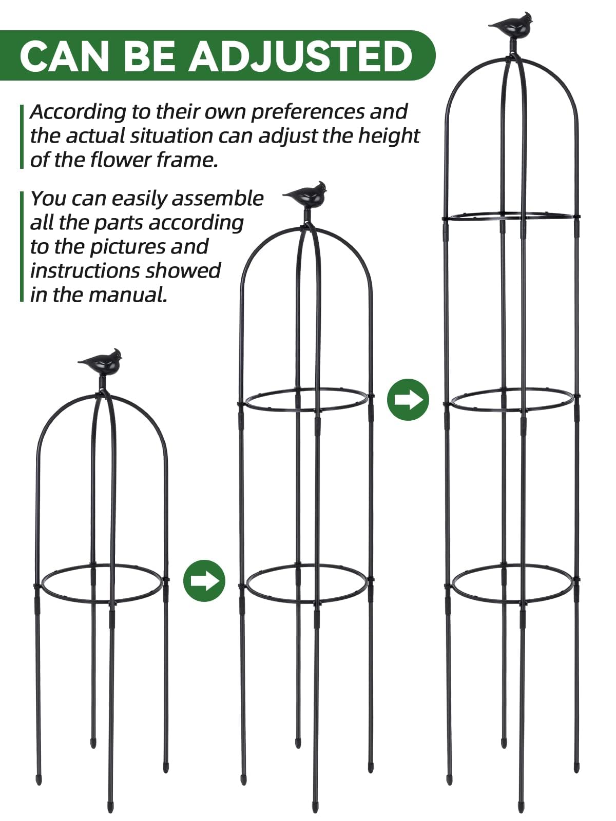 Kalolary 2-Pack Garden Trellis – 6FT Metal Obelisk for Climbing Plants