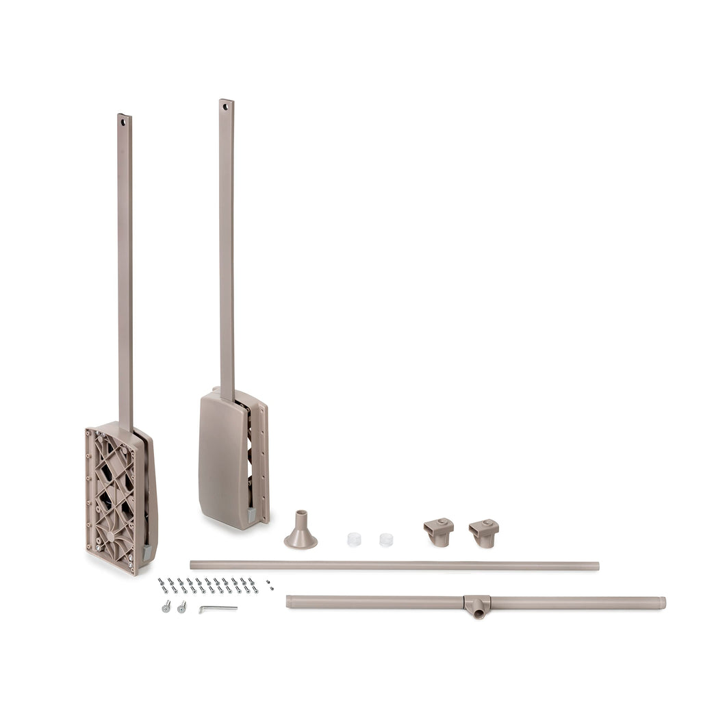 Emuca Pull Down Wardrobe Rail Lift - 600-830mm Adjustable - Stone Grey