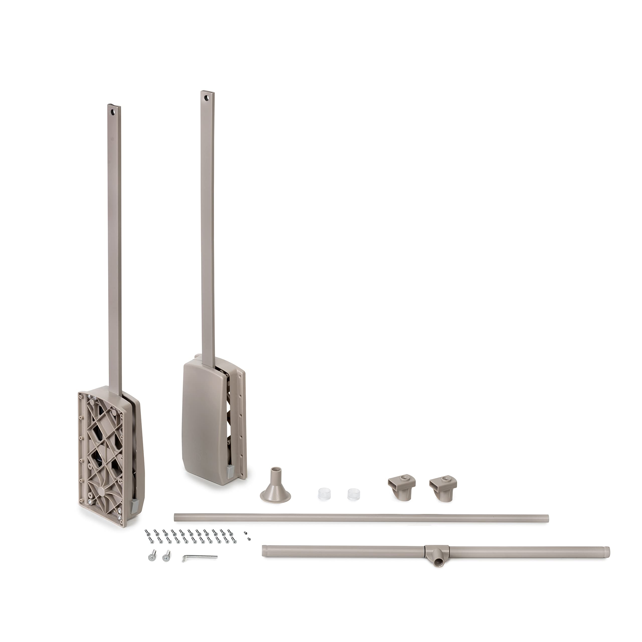 Emuca Pull Down Wardrobe Rail Lift - 600-830mm Adjustable - Stone Grey