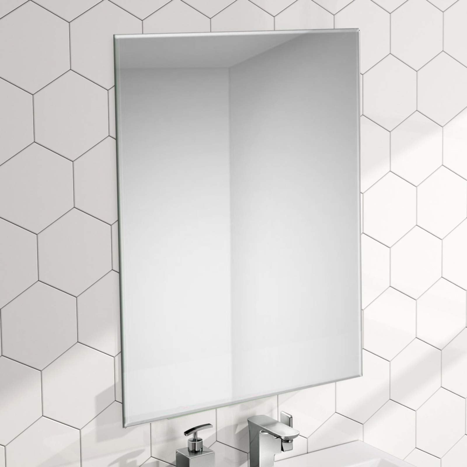 ENKI Horizon Frameless Bevel Glass Wall Mirror | 40cm x 60cm