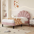 BTM Pink Velvet Single Bed Frame | Petal Design Upholstered 3FT Bed